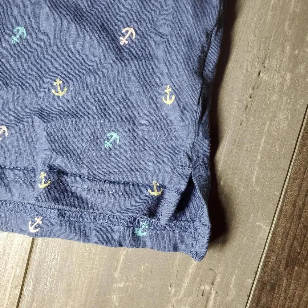 Carter's Toddler Boy Blue Anchor Polo Shirt Size 2T 100% Cotton EUC
